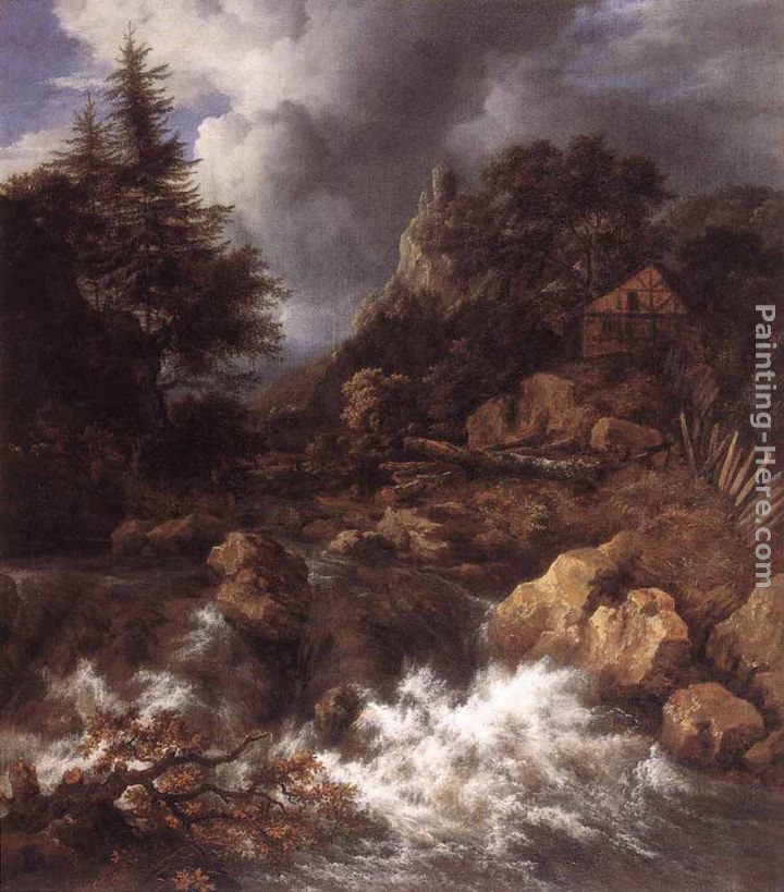 Waterfall in a Mountainous Northern Landscape painting - Jacob van Ruisdael Waterfall in a Mountainous Northern Landscape art painting